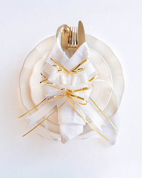 White and Gold bow