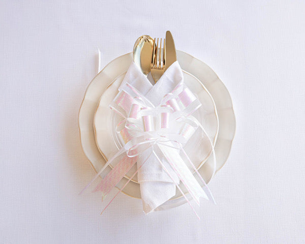 White Iridescent bow